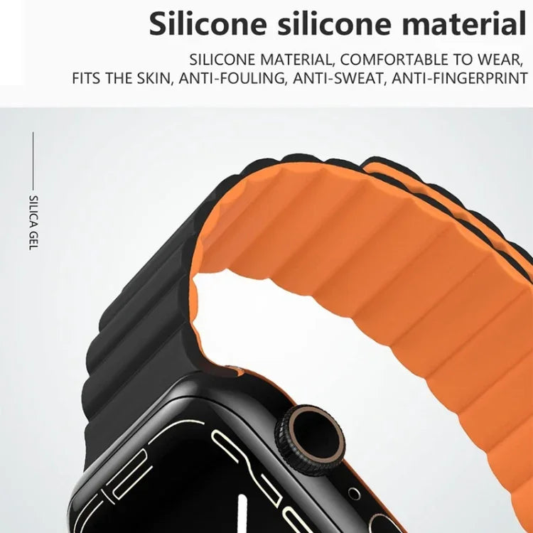 Dây đồng hồ silicone khóa ngược từ tính cho Apple Watch Series, 7 45mm / 6&SE&5&4 44mm / 3&2&1 42mm, 7 41mm / 6&SE&5&4 40mm / 3&2&1 38mm
