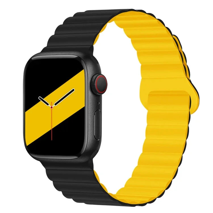 Dây đồng hồ silicone khóa ngược từ tính cho Apple Watch Series, 7 45mm / 6&SE&5&4 44mm / 3&2&1 42mm, 7 41mm / 6&SE&5&4 40mm / 3&2&1 38mm