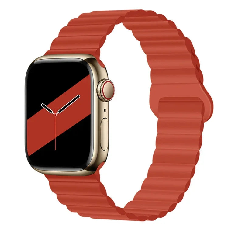Dây đồng hồ silicone khóa ngược từ tính cho Apple Watch Series, 7 45mm / 6&SE&5&4 44mm / 3&2&1 42mm, 7 41mm / 6&SE&5&4 40mm / 3&2&1 38mm
