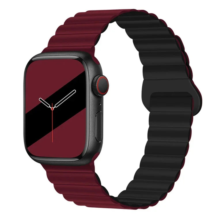 Dây đồng hồ silicone khóa ngược từ tính cho Apple Watch Series, 7 45mm / 6&SE&5&4 44mm / 3&2&1 42mm, 7 41mm / 6&SE&5&4 40mm / 3&2&1 38mm