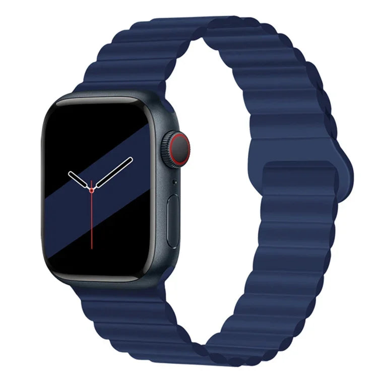 Dây đồng hồ silicone khóa ngược từ tính cho Apple Watch Series, 7 45mm / 6&SE&5&4 44mm / 3&2&1 42mm, 7 41mm / 6&SE&5&4 40mm / 3&2&1 38mm