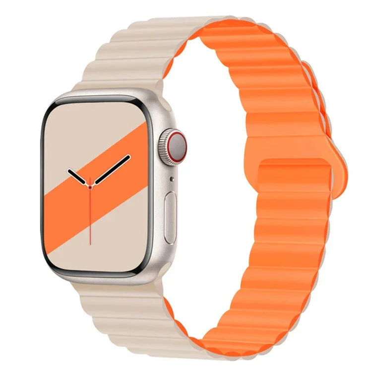 Dây đồng hồ silicone khóa ngược từ tính cho Apple Watch Series, 7 45mm / 6&SE&5&4 44mm / 3&2&1 42mm, 7 41mm / 6&SE&5&4 40mm / 3&2&1 38mm