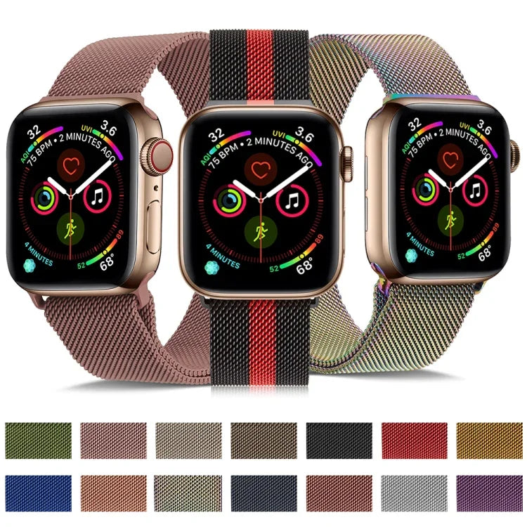 Dây đồng hồ thép không gỉ Milanese cho Apple Watch Series, 7 45mm / 6&SE&5&4 44mm / 3&2&1 42mm, 7 41mm / 6&SE&5&4 40mm / 3&2&1 38mm