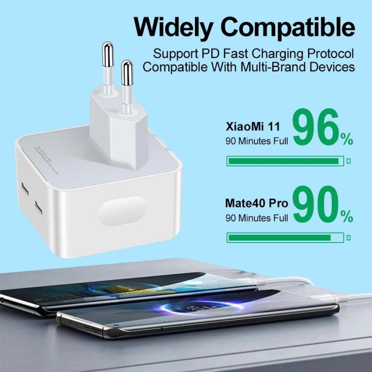Sạc đôi PD 50W USB-C / Type-C, phích cắm PD 50W EU, phích cắm PD 50W US