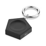 Universal smart watch charger for Samsung Galaxy Watch, compact design with keychain for portability.