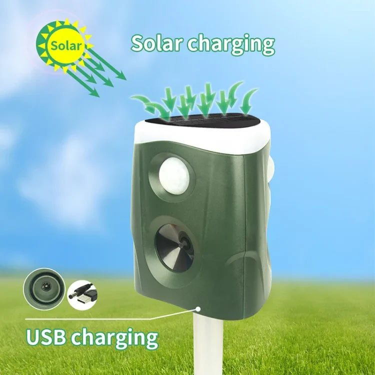 Máy đuổi động vật ngoài trời năng lượng mặt trời siêu âm 360 độ SJZ026, SJZ026