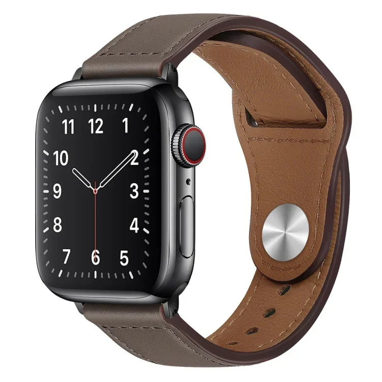 Dây đồng hồ da PU khóa đen cho Apple Watch Series, 7 45mm / 6&SE&5&4 44mm / 3&2&1 42mm, 7 41mm / 6&SE&5&4 40mm / 3&2&1 38mm