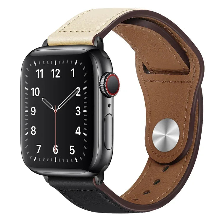 Dây đồng hồ da PU khóa đen cho Apple Watch Series, 7 45mm / 6&SE&5&4 44mm / 3&2&1 42mm, 7 41mm / 6&SE&5&4 40mm / 3&2&1 38mm