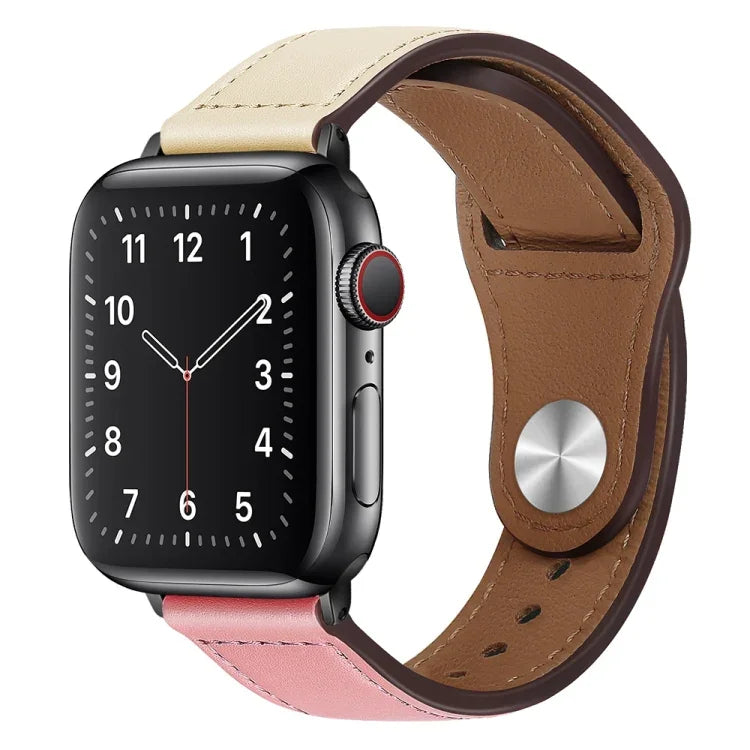 Dây đồng hồ da PU khóa đen cho Apple Watch Series, 7 45mm / 6&SE&5&4 44mm / 3&2&1 42mm, 7 41mm / 6&SE&5&4 40mm / 3&2&1 38mm