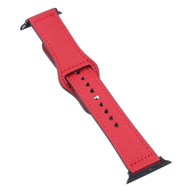 Dây đồng hồ da PU khóa đen cho Apple Watch Series, 7 45mm / 6&SE&5&4 44mm / 3&2&1 42mm, 7 41mm / 6&SE&5&4 40mm / 3&2&1 38mm