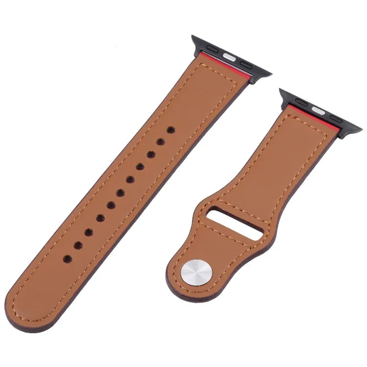 Dây đồng hồ da PU khóa đen cho Apple Watch Series, 7 45mm / 6&SE&5&4 44mm / 3&2&1 42mm, 7 41mm / 6&SE&5&4 40mm / 3&2&1 38mm