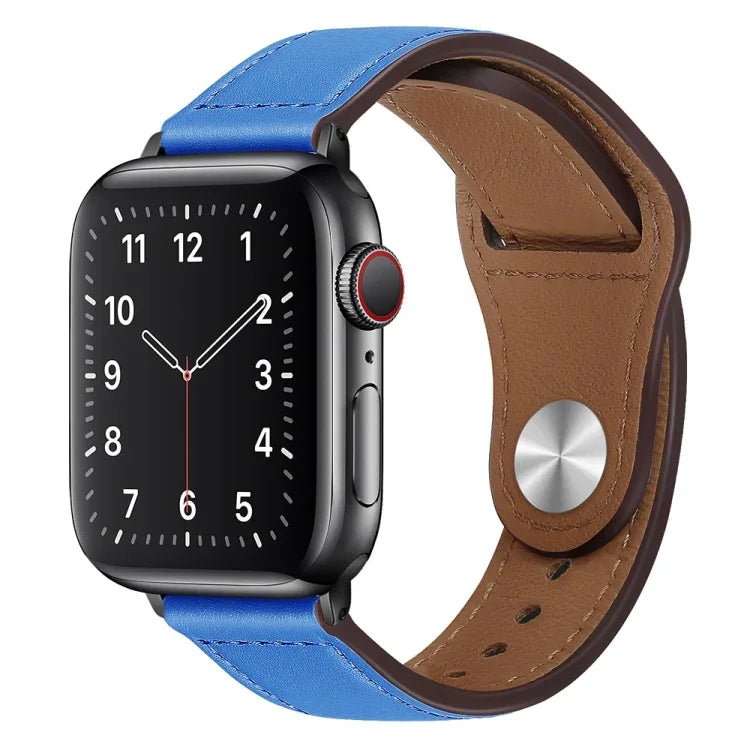 Dây đồng hồ da PU khóa đen cho Apple Watch Series, 7 45mm / 6&SE&5&4 44mm / 3&2&1 42mm, 7 41mm / 6&SE&5&4 40mm / 3&2&1 38mm