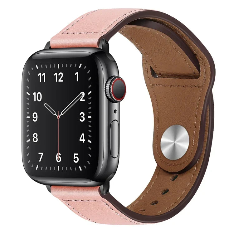 Dây đồng hồ da PU khóa đen cho Apple Watch Series, 7 45mm / 6&SE&5&4 44mm / 3&2&1 42mm, 7 41mm / 6&SE&5&4 40mm / 3&2&1 38mm