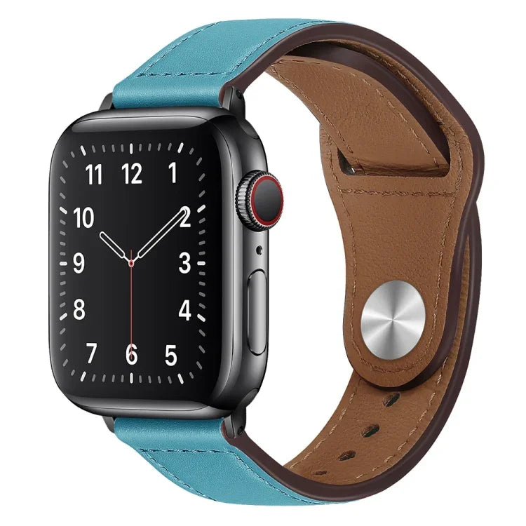 Dây đồng hồ da PU khóa đen cho Apple Watch Series, 7 45mm / 6&SE&5&4 44mm / 3&2&1 42mm, 7 41mm / 6&SE&5&4 40mm / 3&2&1 38mm