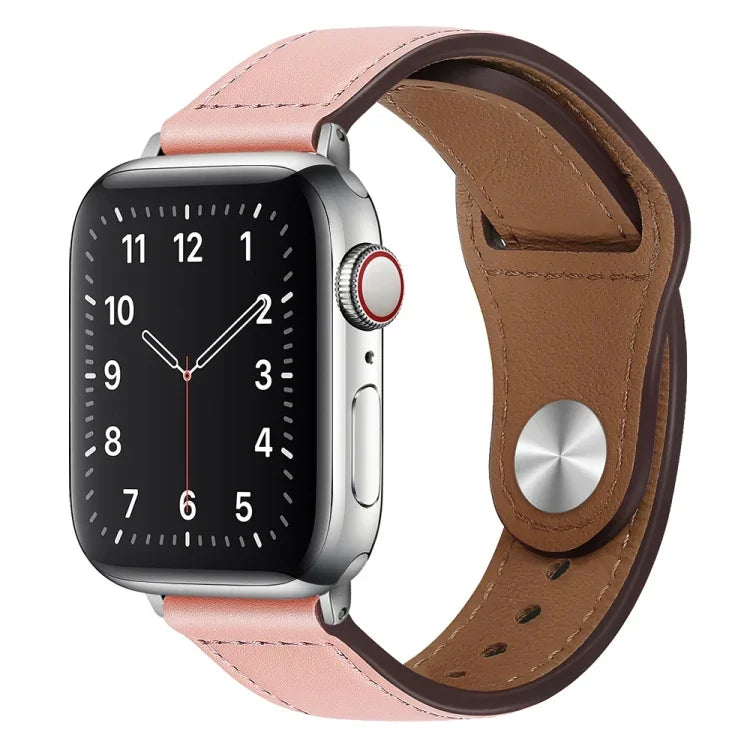 Dây đồng hồ da PU khóa bạc cho Apple Watch Series, 7 45mm / 6&SE&5&4 44mm / 3&2&1 42mm, 7 41mm / 6&SE&5&4 40mm / 3&2&1 38mm