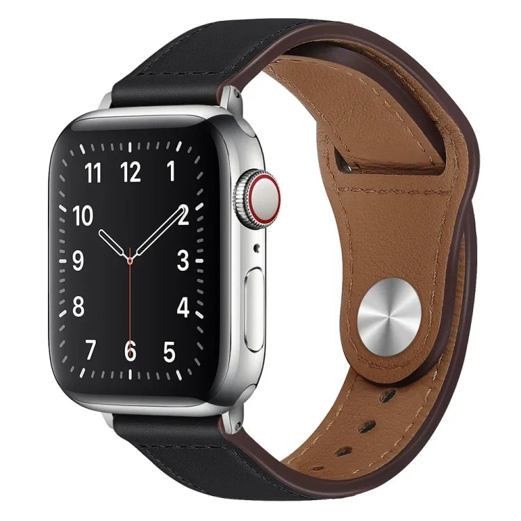 Dây đồng hồ da PU khóa bạc cho Apple Watch Series, 7 45mm / 6&SE&5&4 44mm / 3&2&1 42mm, 7 41mm / 6&SE&5&4 40mm / 3&2&1 38mm