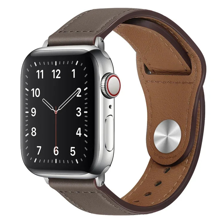 Dây đồng hồ da PU khóa bạc cho Apple Watch Series, 7 45mm / 6&SE&5&4 44mm / 3&2&1 42mm, 7 41mm / 6&SE&5&4 40mm / 3&2&1 38mm