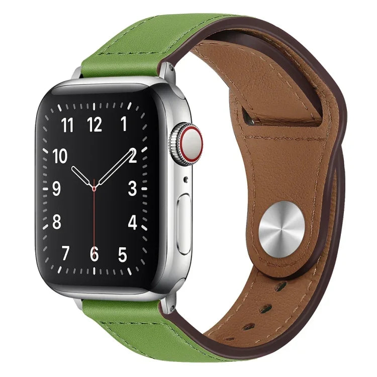 Dây đồng hồ da PU khóa bạc cho Apple Watch Series, 7 45mm / 6&SE&5&4 44mm / 3&2&1 42mm, 7 41mm / 6&SE&5&4 40mm / 3&2&1 38mm