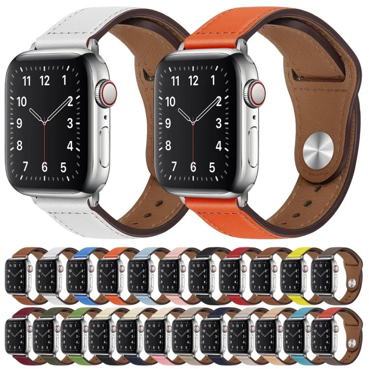 Dây đồng hồ da PU khóa bạc cho Apple Watch Series, 7 45mm / 6&SE&5&4 44mm / 3&2&1 42mm, 7 41mm / 6&SE&5&4 40mm / 3&2&1 38mm