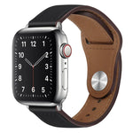 Dây đồng hồ da PU khóa bạc cho Apple Watch Series, 7 45mm / 6&SE&5&4 44mm / 3&2&1 42mm, 7 41mm / 6&SE&5&4 40mm / 3&2&1 38mm