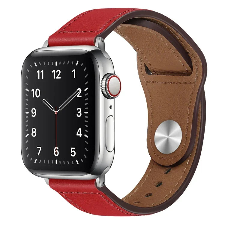 Dây đồng hồ da PU khóa bạc cho Apple Watch Series, 7 45mm / 6&SE&5&4 44mm / 3&2&1 42mm, 7 41mm / 6&SE&5&4 40mm / 3&2&1 38mm