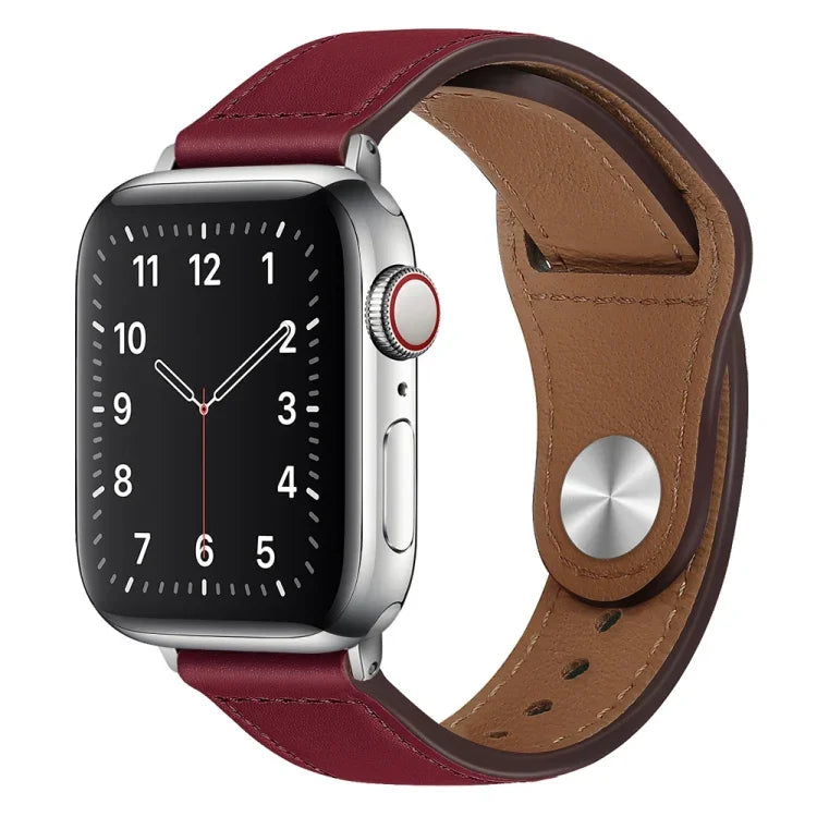 Dây đồng hồ da PU khóa bạc cho Apple Watch Series, 7 45mm / 6&SE&5&4 44mm / 3&2&1 42mm, 7 41mm / 6&SE&5&4 40mm / 3&2&1 38mm