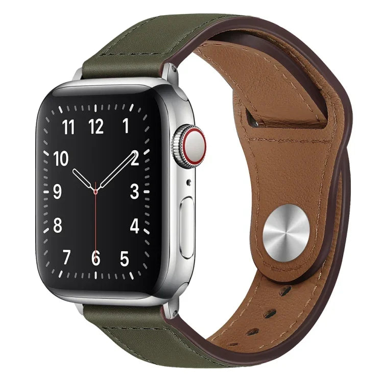 Dây đồng hồ da PU khóa bạc cho Apple Watch Series, 7 45mm / 6&SE&5&4 44mm / 3&2&1 42mm, 7 41mm / 6&SE&5&4 40mm / 3&2&1 38mm