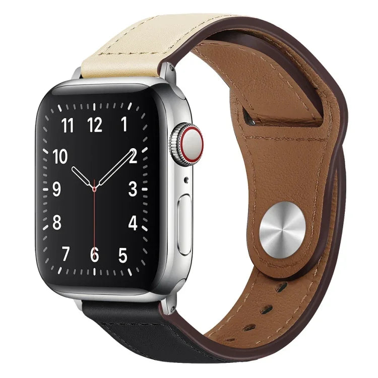 Dây đồng hồ da PU khóa bạc cho Apple Watch Series, 7 45mm / 6&SE&5&4 44mm / 3&2&1 42mm, 7 41mm / 6&SE&5&4 40mm / 3&2&1 38mm