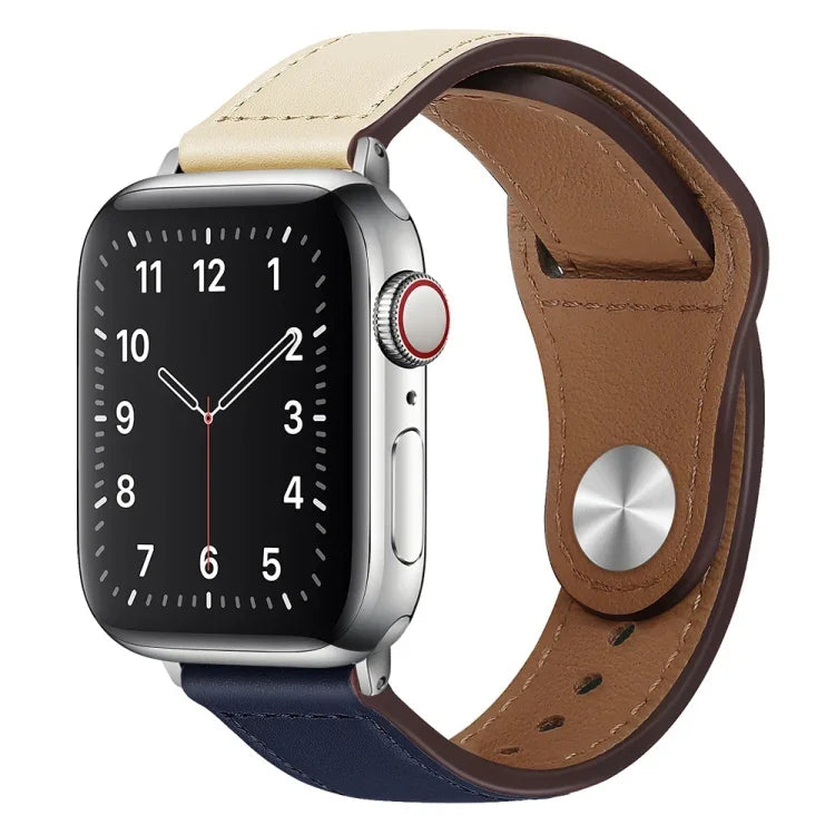 Dây đồng hồ da PU khóa bạc cho Apple Watch Series, 7 45mm / 6&SE&5&4 44mm / 3&2&1 42mm, 7 41mm / 6&SE&5&4 40mm / 3&2&1 38mm
