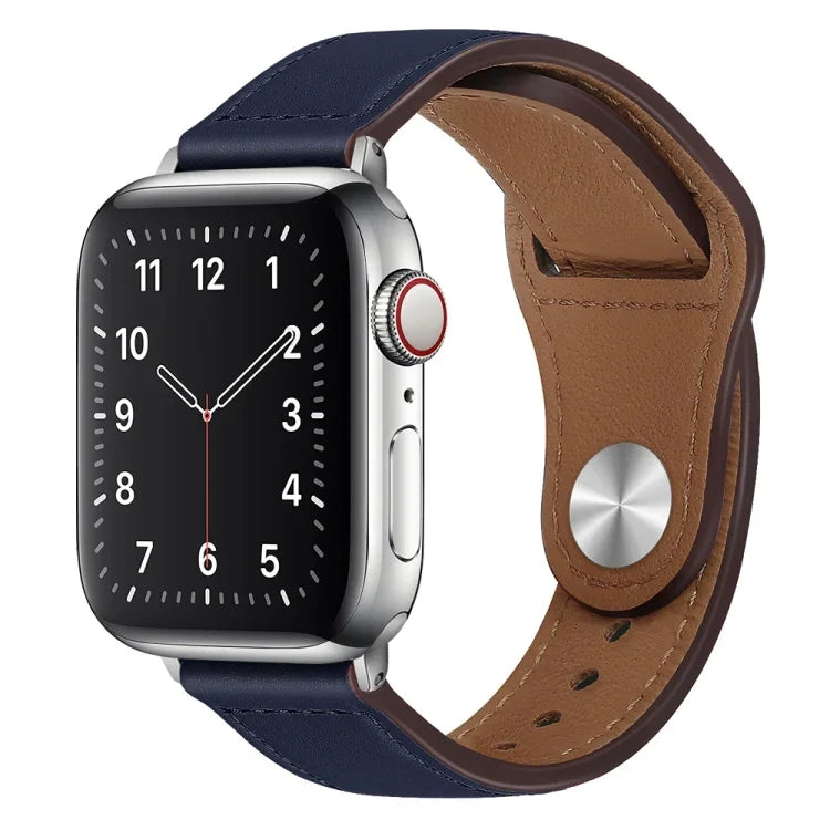 Dây đồng hồ da PU khóa bạc cho Apple Watch Series, 7 45mm / 6&SE&5&4 44mm / 3&2&1 42mm, 7 41mm / 6&SE&5&4 40mm / 3&2&1 38mm