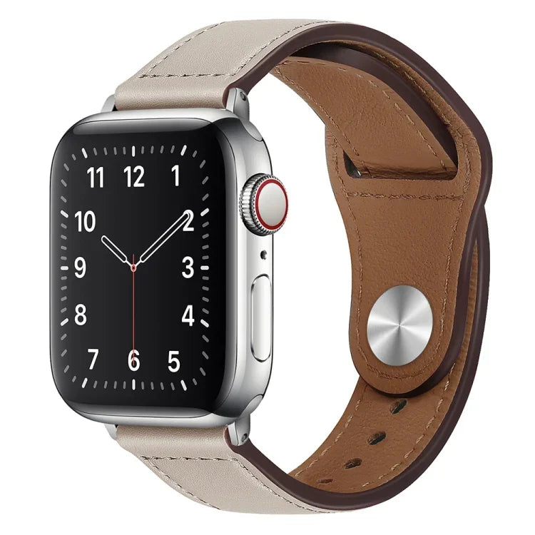 Dây đồng hồ da PU khóa bạc cho Apple Watch Series, 7 45mm / 6&SE&5&4 44mm / 3&2&1 42mm, 7 41mm / 6&SE&5&4 40mm / 3&2&1 38mm