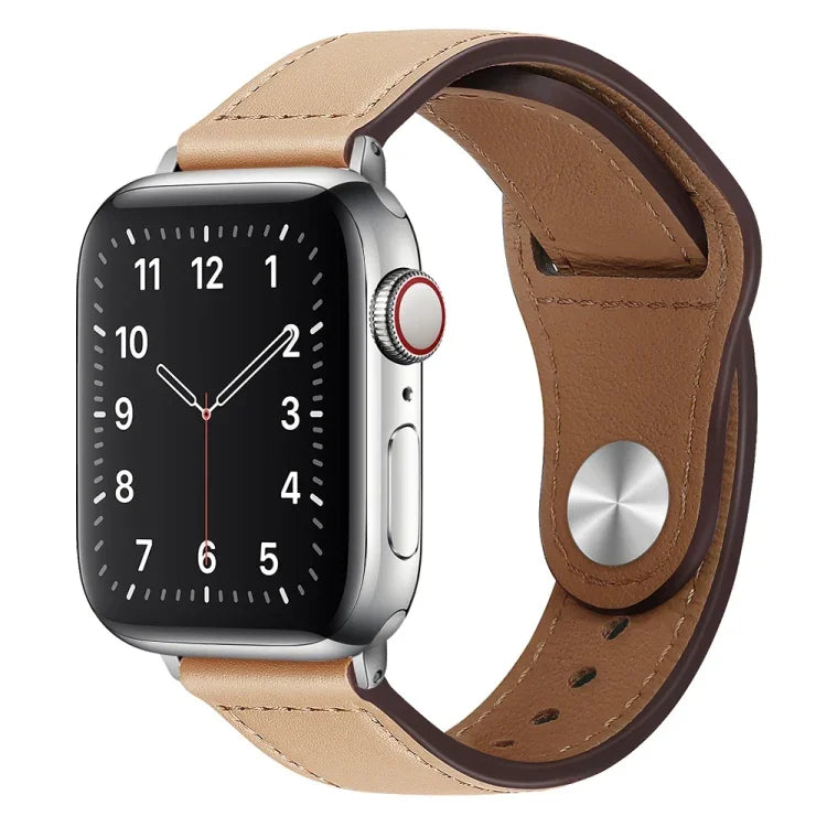 Dây đồng hồ da PU khóa bạc cho Apple Watch Series, 7 45mm / 6&SE&5&4 44mm / 3&2&1 42mm, 7 41mm / 6&SE&5&4 40mm / 3&2&1 38mm