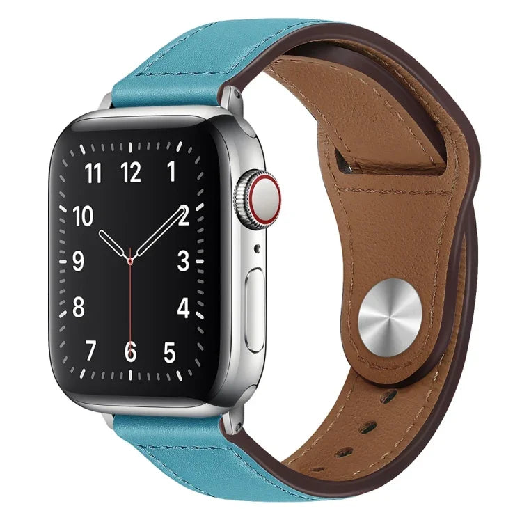 Dây đồng hồ da PU khóa bạc cho Apple Watch Series, 7 45mm / 6&SE&5&4 44mm / 3&2&1 42mm, 7 41mm / 6&SE&5&4 40mm / 3&2&1 38mm