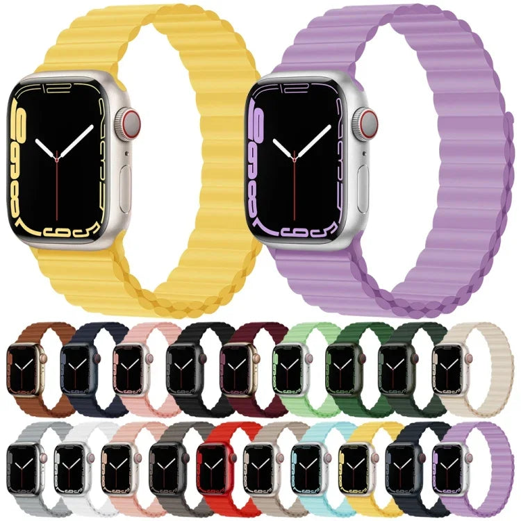 Dây đồng hồ silicone nam châm cho Apple Watch Series, 7 45mm / 6&SE&5&4 44mm / 3&2&1 42mm, 7 41mm / 6&SE&5&4 40mm / 3&2&1 38mm