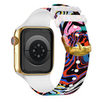 Dây đồng hồ in màu khóa vuông cho Apple Watch Series, 7 45mm / 6&SE&5&4 44mm / 3&2&1 42mm, 7 41mm / 6&SE&5&4 40mm / 3&2&1 38mm