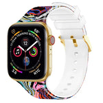 Dây đồng hồ in màu khóa vuông cho Apple Watch Series, 7 45mm / 6&SE&5&4 44mm / 3&2&1 42mm, 7 41mm / 6&SE&5&4 40mm / 3&2&1 38mm