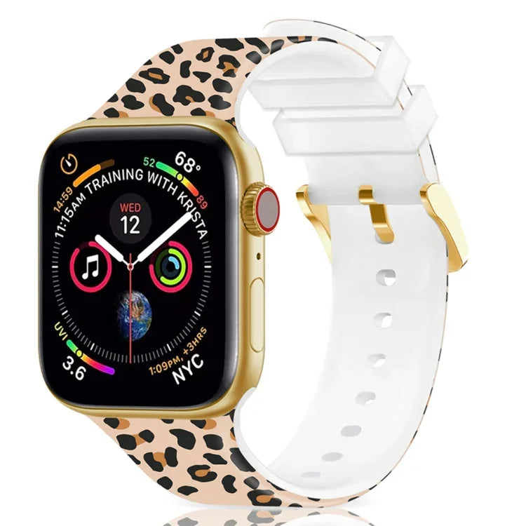 Dây đồng hồ in màu khóa vuông cho Apple Watch Series, 7 45mm / 6&SE&5&4 44mm / 3&2&1 42mm, 7 41mm / 6&SE&5&4 40mm / 3&2&1 38mm