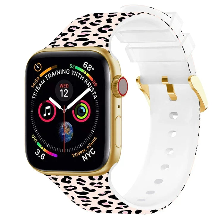 Dây đồng hồ in màu khóa vuông cho Apple Watch Series, 7 45mm / 6&SE&5&4 44mm / 3&2&1 42mm, 7 41mm / 6&SE&5&4 40mm / 3&2&1 38mm