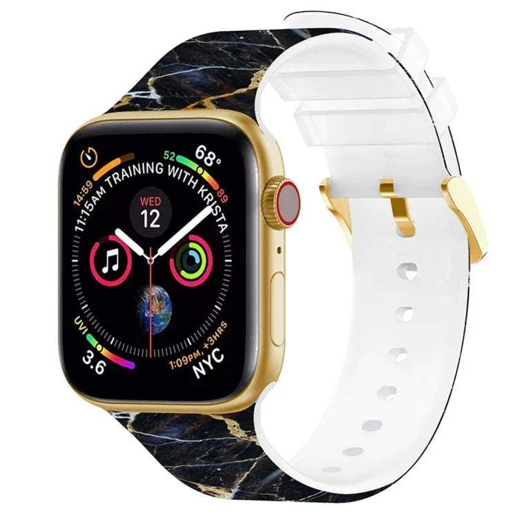 Dây đồng hồ in màu khóa vuông cho Apple Watch Series, 7 45mm / 6&SE&5&4 44mm / 3&2&1 42mm, 7 41mm / 6&SE&5&4 40mm / 3&2&1 38mm