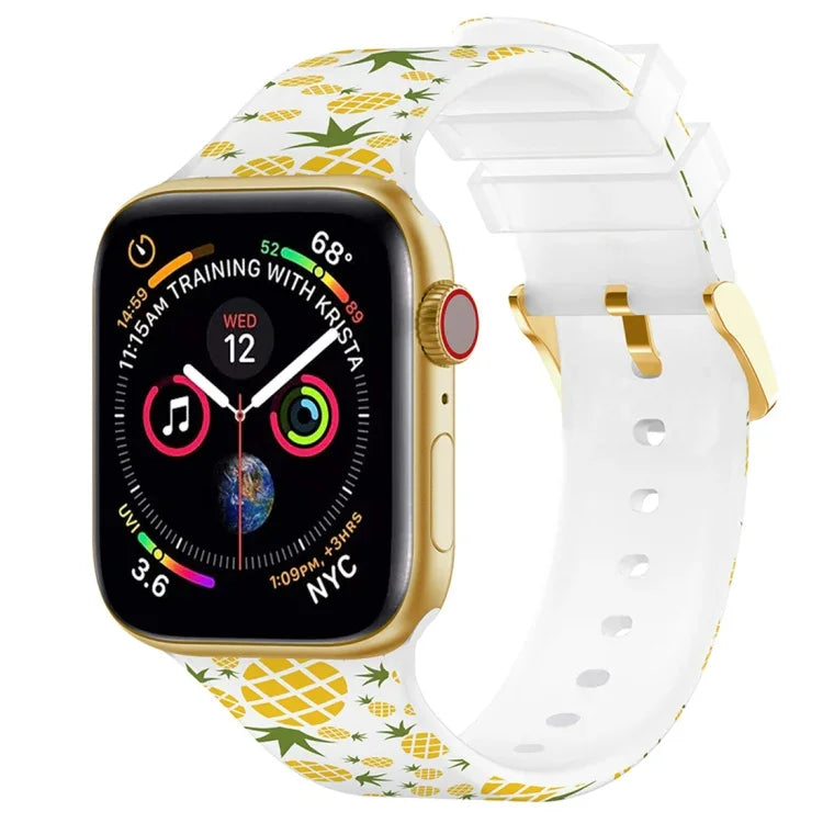 Dây đồng hồ in màu khóa vuông cho Apple Watch Series, 7 45mm / 6&SE&5&4 44mm / 3&2&1 42mm, 7 41mm / 6&SE&5&4 40mm / 3&2&1 38mm