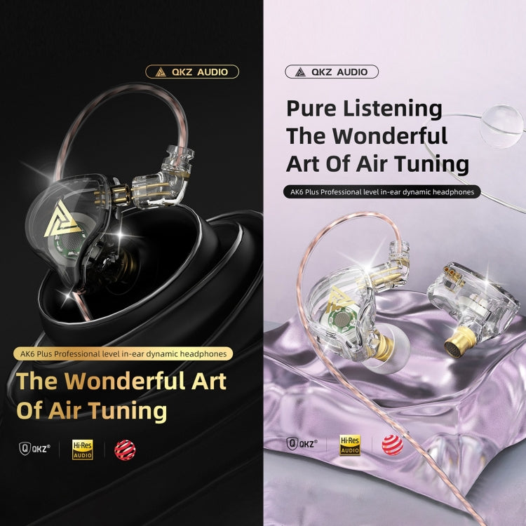 Tai nghe có dây âm thanh bass HiFi QKZ AK6 PLUS, cáp âm thanh tháo rời, bass mạnh, có mic, không mic