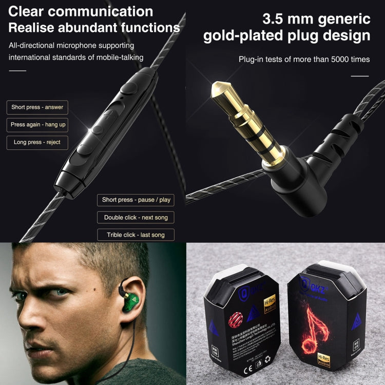Tai nghe thể thao in-ear 3.5mm driver đồng QKZ SK7 có dây stereo HIFI, có mic