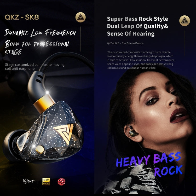 Tai nghe thể thao in-ear 3.5mm động QKZ SK8 HIFI monitor, có mic