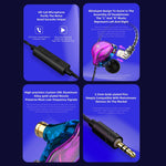 Tai nghe in-ear thể thao có dây điều khiển cắm QKZ ZXT stereo HIFI stage monitor, phiên bản tiêu chuẩn, có mic