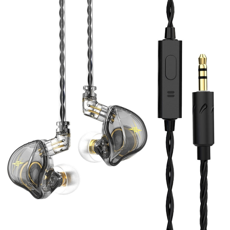 Tai nghe in-ear thể thao có dây điều khiển cắm QKZ ZXT stereo HIFI stage monitor, phiên bản tiêu chuẩn, có mic