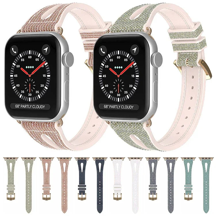 Dây đồng hồ mảnh lấp lánh cho Apple Watch Series, 7 45mm / 6&SE&5&4 44mm / 3&2&1 42mm, 7 41mm / 6&SE&5&4 40mm / 3&2&1 38mm