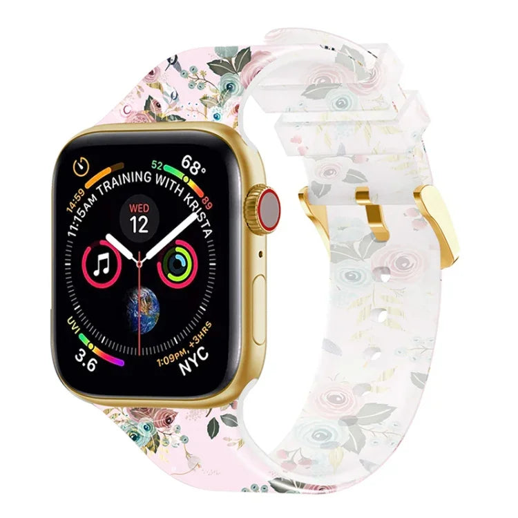 Dây đồng hồ trong suốt khóa vuông cho Apple Watch Series, 7 45mm / 6&SE&5&4 44mm / 3&2&1 42mm, 7 41mm / 6&SE&5&4 40mm / 3&2&1 38mm