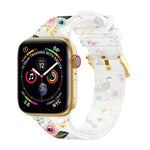 Dây đồng hồ trong suốt khóa vuông cho Apple Watch Series, 7 45mm / 6&SE&5&4 44mm / 3&2&1 42mm, 7 41mm / 6&SE&5&4 40mm / 3&2&1 38mm