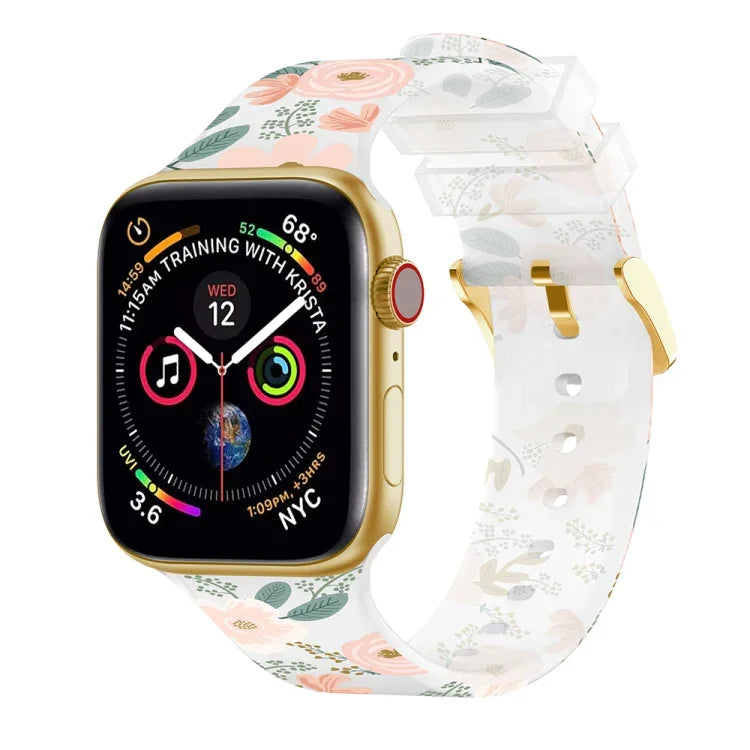 Dây đồng hồ trong suốt khóa vuông cho Apple Watch Series, 7 45mm / 6&SE&5&4 44mm / 3&2&1 42mm, 7 41mm / 6&SE&5&4 40mm / 3&2&1 38mm