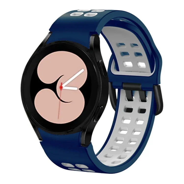 Double-row Hole Two-color Silicone Watch Band, For Samsung Galaxy Watch 5 40mm, For Samsung Galaxy Watch 5 Pro 45mm
